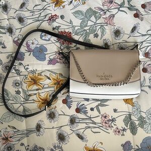 Kate Spade Beige and White Crossbody Bag